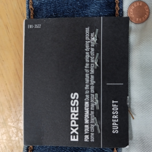 Express Mid Rise '70s Flare Distressed Jeans Denim Women's Size 14R New With Tag - Picture 10 of 16